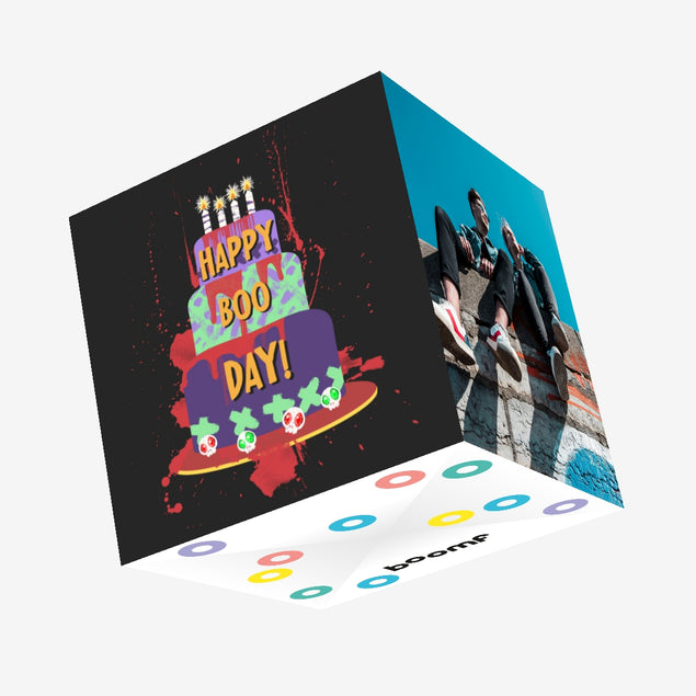 Halloween Happy Boo-Day Cake Confetti-exploding Greetings Card