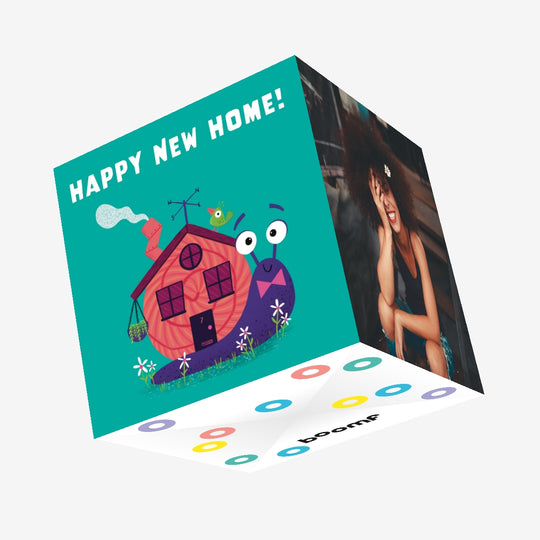 Happy New Home Snail Confetti-exploding Greetings Card