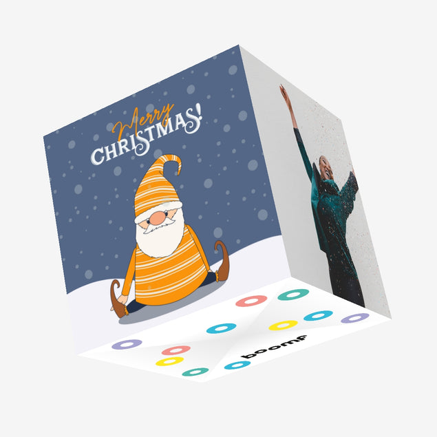 Merry Christmas Little Gnome Confetti-exploding Greetings Card