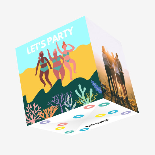 Let's Party Beach Confetti-exploding Greetings Card