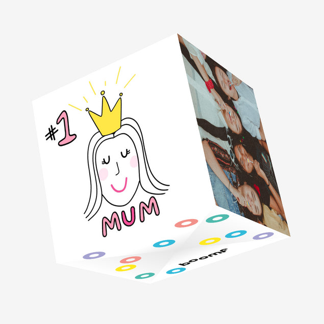 #1 Mum 3D Cube Card