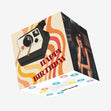 Happy Birthday Camera And Swirls Confetti-exploding Greetings Card