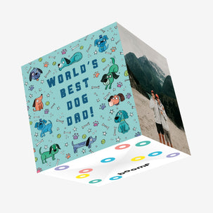 World's Best Dog Dad Confetti-exploding Greetings Card