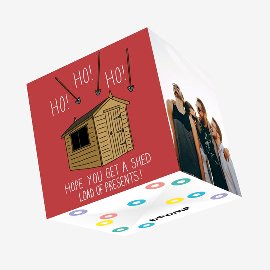 Shed Loads Of Presents Christmas Confetti-exploding Greetings Card