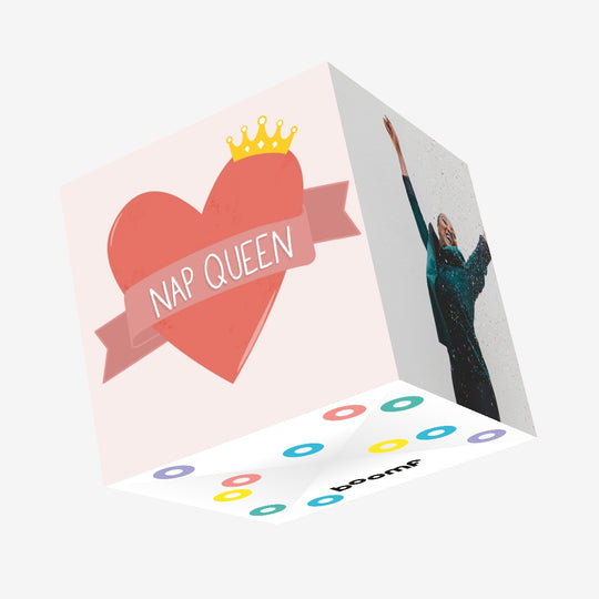 Nap Queen Red Heart Confetti-exploding Greetings Card