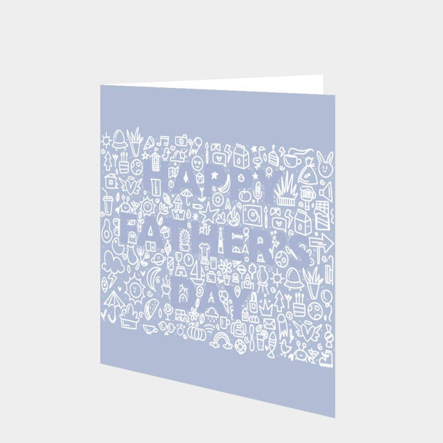 Father's Day Doodle Blue Card
