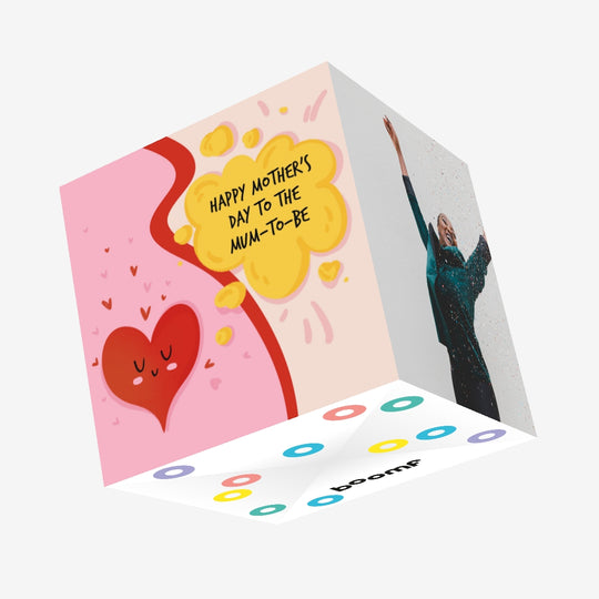 Happy Mother's Day To The Mum-to-Be Cute Heart Confetti-exploding Greetings Card