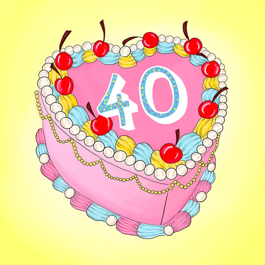 40 Birthday Cake Card