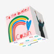 Loveliest Cousin Rainbow Heart Confetti-exploding Greetings Card