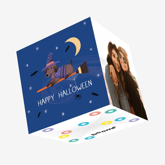 Happy Halloween Dachshund Confetti-exploding Greetings Card