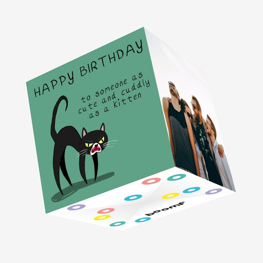 Angry Kitten Birthday Confetti-exploding Greetings Card