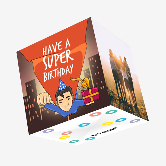 Happy Super Birthday Confetti-exploding Greetings Card