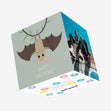 Cute Little Bat Happy Birthday Confetti-exploding Greetings Card