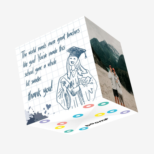 Thank You Great Teacher Confetti-exploding Greetings Card