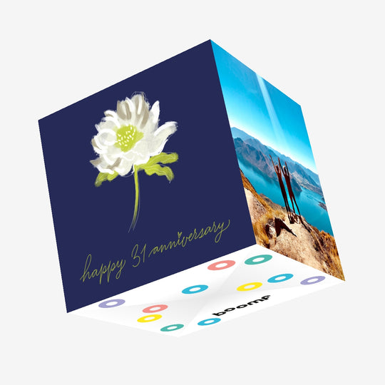 Cute Flower Happy 31st Anniversary Confetti-exploding Greetings Card