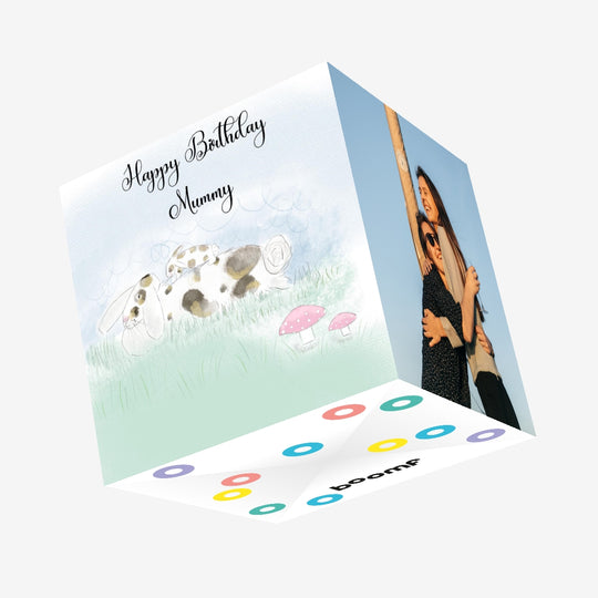 Rabbit Happy Birthday Mummy Confetti-exploding Greetings Card