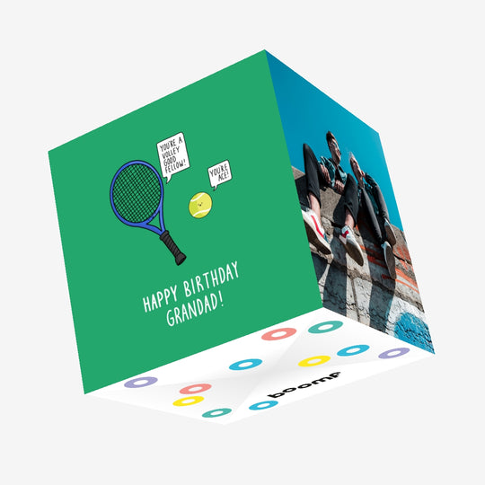 Funny Tennis Grandad Birthday Confetti-exploding Greetings Card
