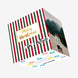 Merry Christmas Son And Partner Green And Red Stripes Confetti-exploding Greetings Card