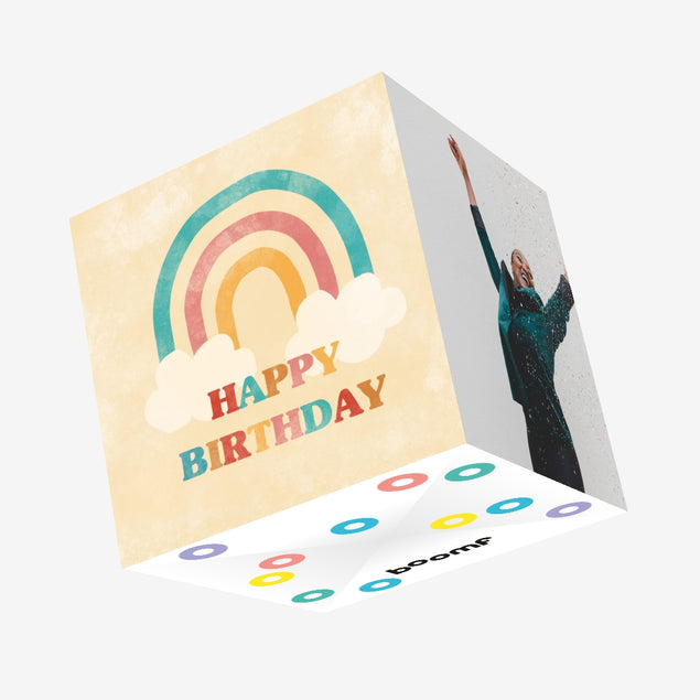 Rainbow Birthday Confetti-exploding Greetings Card