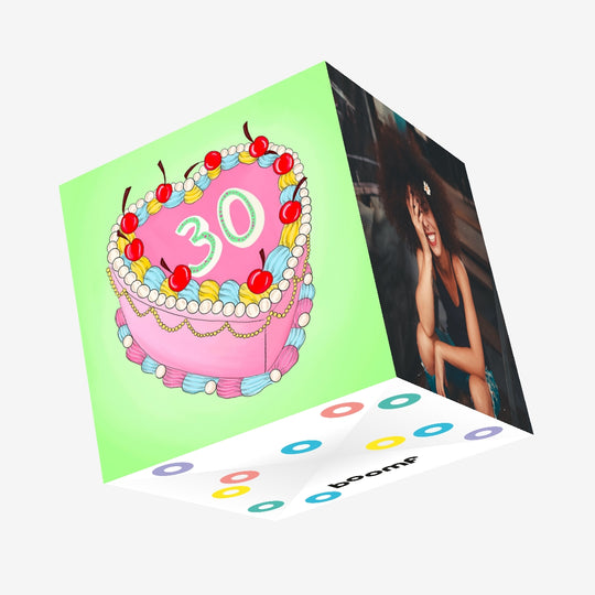 30 Birthday Cake Confetti-exploding Greetings Card