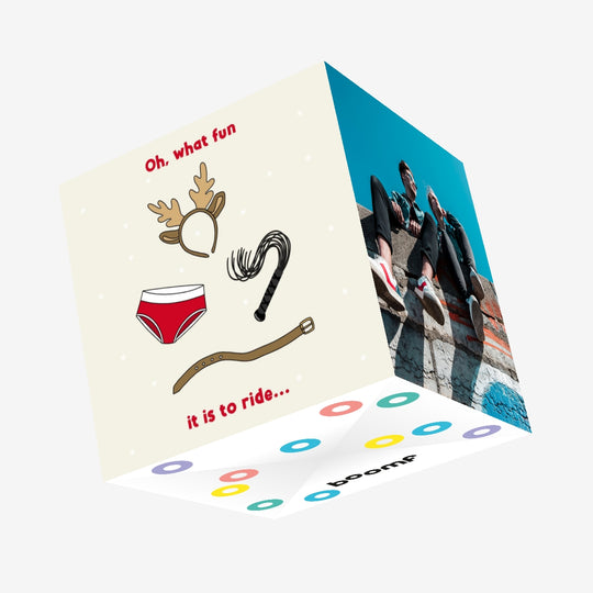 Oh What Fun It Is To Ride Christmas Confetti-exploding Greetings Card