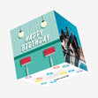 Happy Birthday Retro Cafe Confetti-exploding Greetings Card