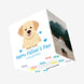 Happy Father's Day Cute Golden Retriever Puppy Confetti-exploding Greetings Card