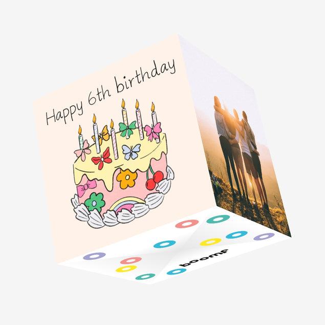 All The Icing 6th Birthday Cake Confetti-exploding Greetings Card