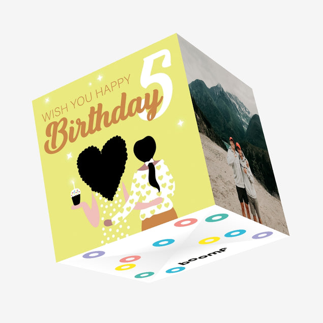 Wish You Happy 5th Birthday Confetti-exploding Greetings Card