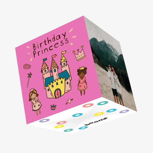 Birthday Princess Castle Confetti-exploding Greetings Card