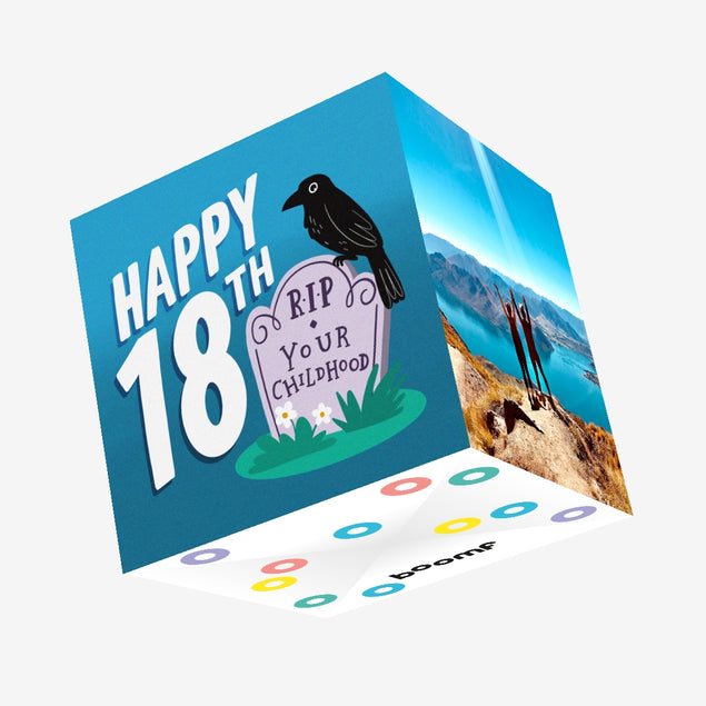 RIP Your Childhood 18th Birthday Confetti-exploding Greetings Card