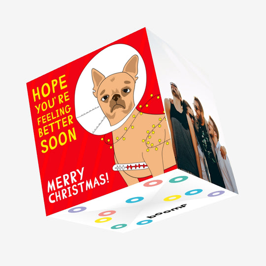 Merry Christmas Hope You're Feeling Better Soon Funny Chihuahua Confetti-exploding Greetings Card