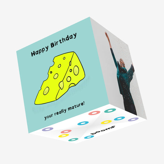 Happy Birthday Mature Confetti-exploding Greetings Card