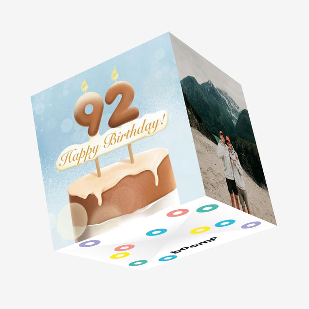 92nd Happy Birthday Cake Confetti-exploding Greetings Card