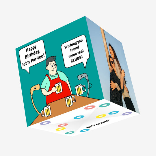 Find Some Real Clubs Happy Birthday Confetti-exploding Greetings Card