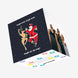 Single All The Wat Santa And Deer Dancing Christmas Confetti-exploding Greetings Card
