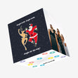 Single All The Wat Santa And Deer Dancing Christmas Confetti-exploding Greetings Card