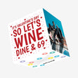 Wine Dine 69 Confetti-exploding Greetings Card