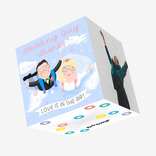 Wedding Day Wishes? Love Is In The Air Confetti-exploding Greetings Card