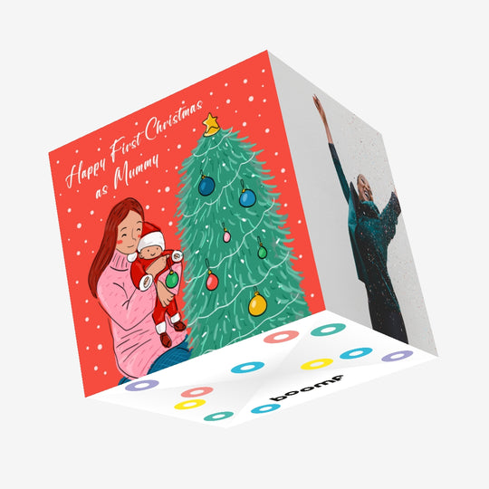 Mother With A Baby Merry Christmas Confetti-exploding Greetings Card