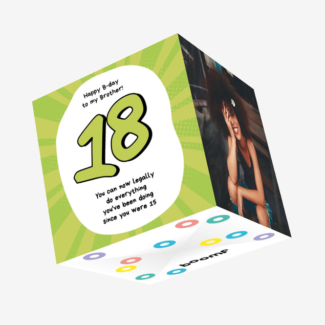 You Can Now Legally Do Everything Happy 18th Birthday To My Brother Confetti-exploding Greetings Card