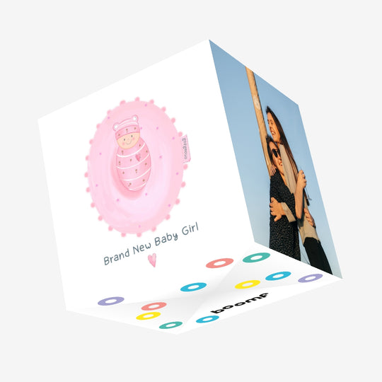 Baby Girl Confetti-exploding Greetings Card