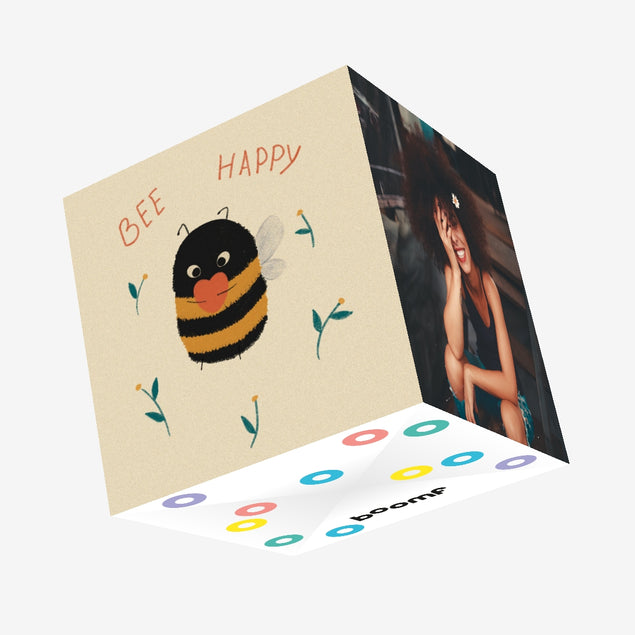 Bee Happy Confetti-exploding Greetings Card