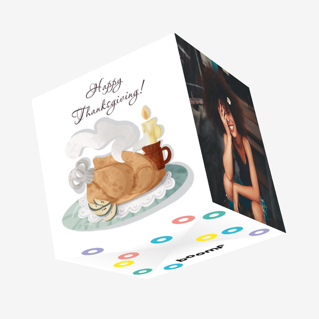 Happy Thanksgiving Hot Turkey Confetti-exploding Greetings Card