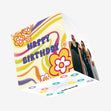 Happy Birthday Hippie Flowers And Swirls Confetti-exploding Greetings Card