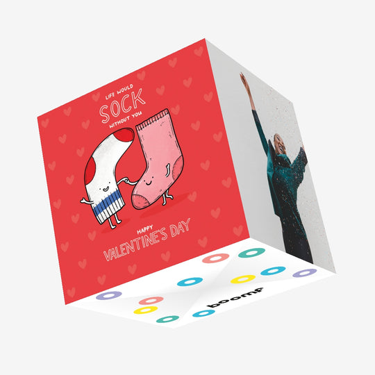 Happy Valentine's Day Life Would Sock Without You Confetti-exploding Greetings Card