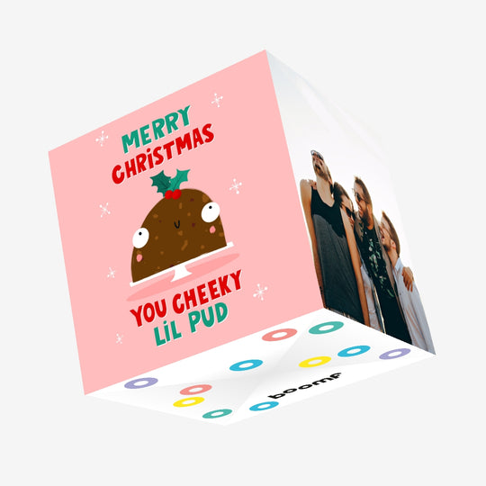 Cute Chocolate Pudding Christmas Confetti-exploding Greetings Card
