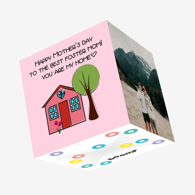 To The Best Foster Mom! Confetti-exploding Greetings Card