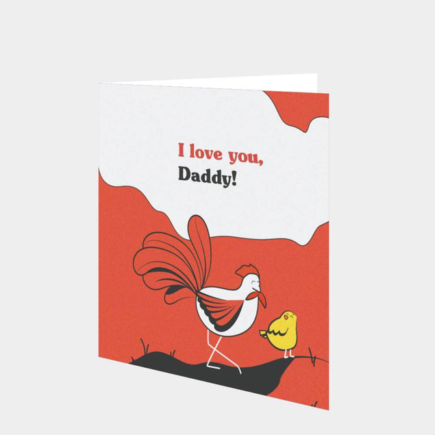 I Love You Dad Chickens Card