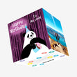 Purple Bamboo Background Panda Happy Birthday My Love Confetti-exploding Greetings Card